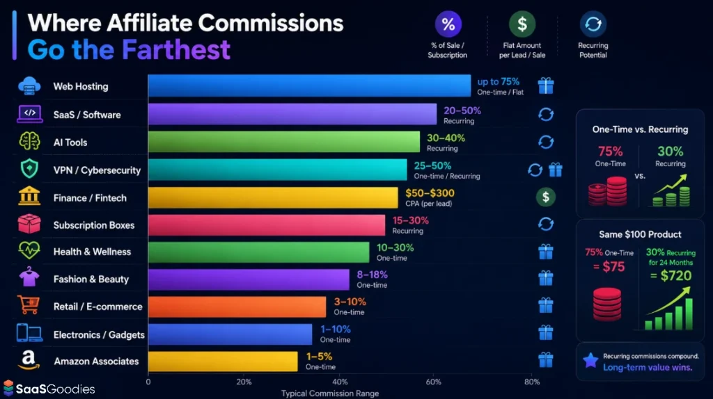 Highest Paying Affiliate Niches Comparison