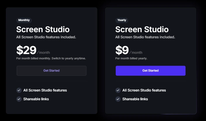 Screen Studio Pricing
