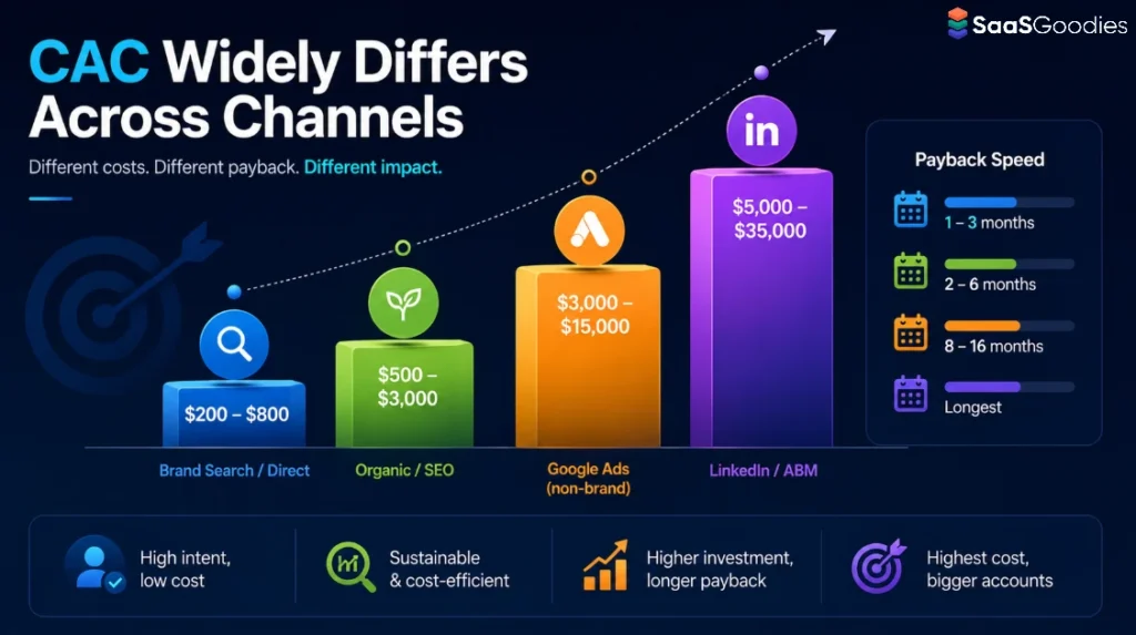 CAC Variation Across Marketing Channels
