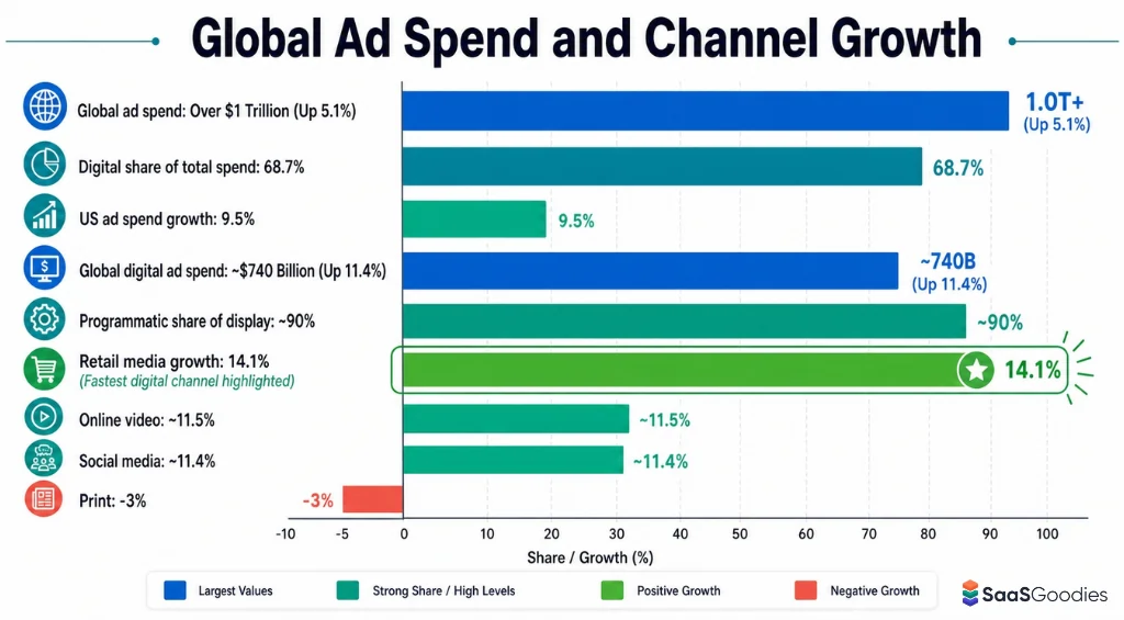 Performance marketing budget growth worldwide