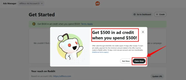 Redeem Reddit Ads $500 Ad Credits