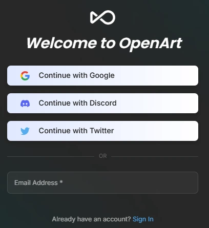 Sign Up On OpenArt
