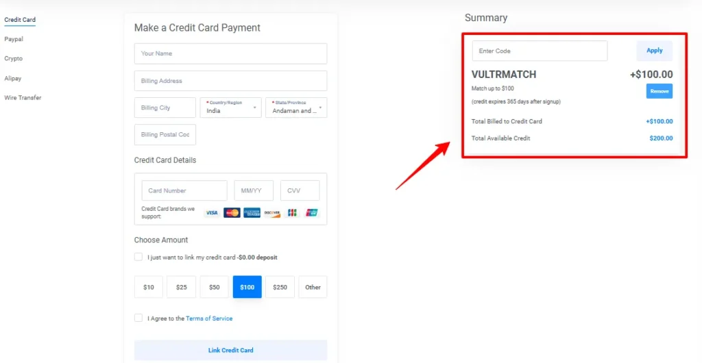 Apply Coupon Code At Vultr