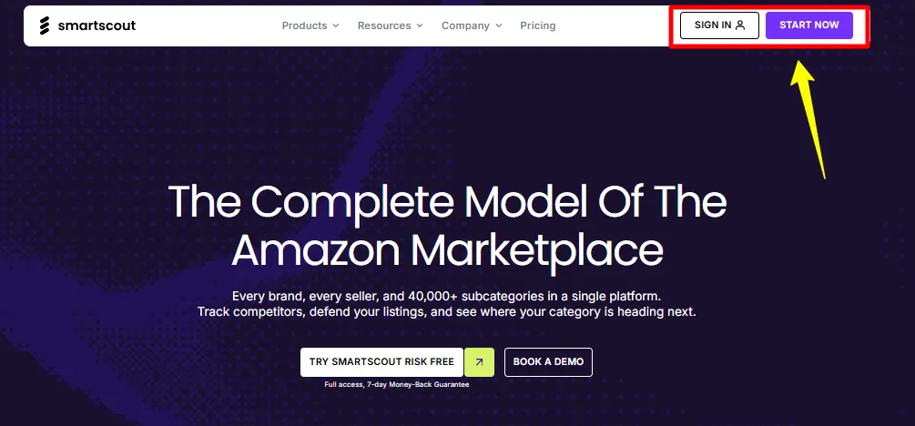 Click to SmartScout Signup Page