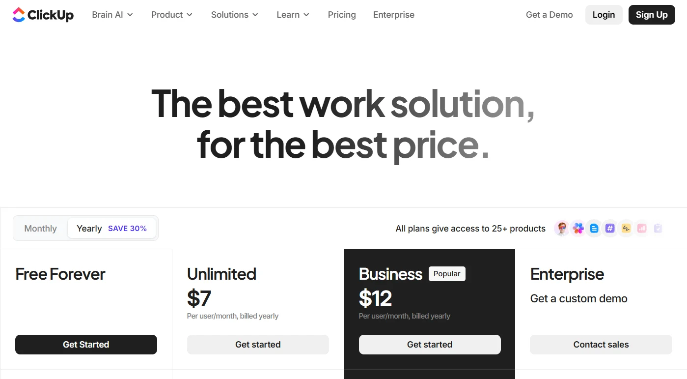 ClickUp Pricing Plans