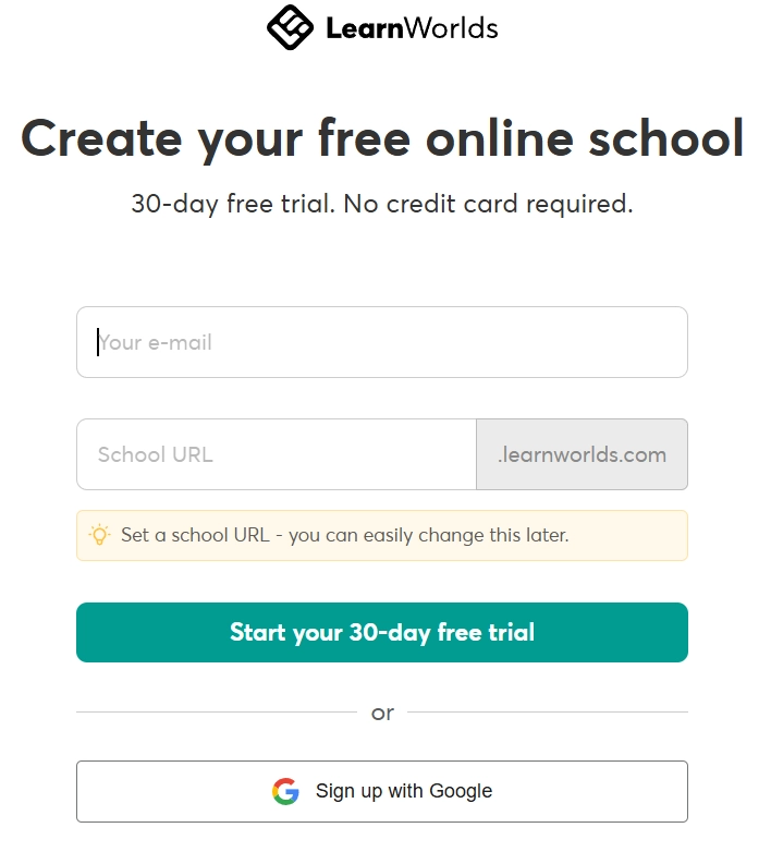 Start LearnWorlds free trial