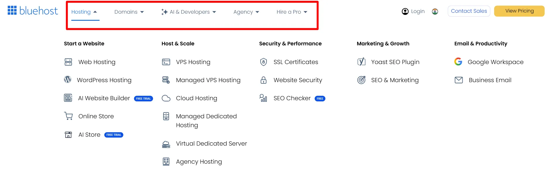 BlueHost Features