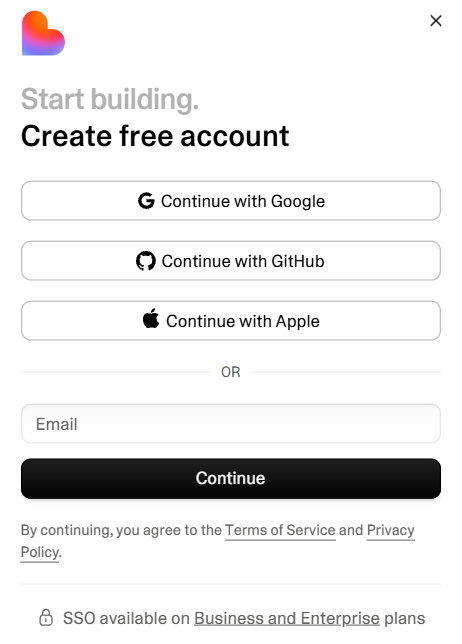 Create a free Lovable account