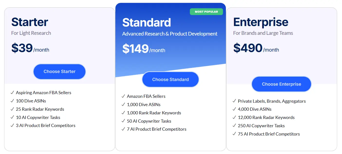 Data Dive Pricing Plans