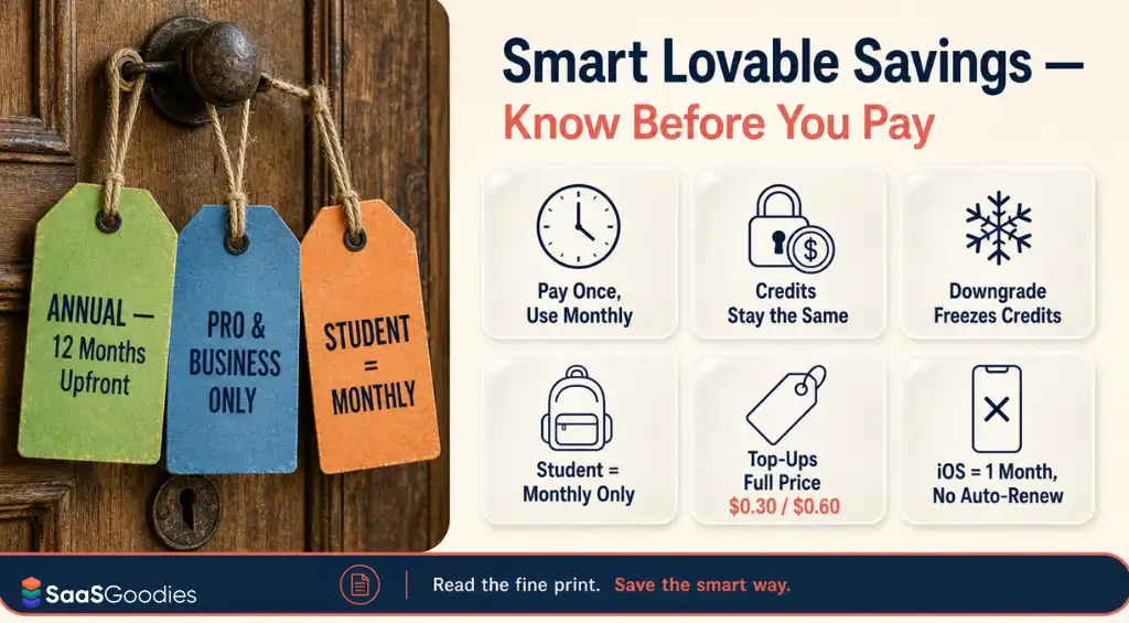 Lovable coupon eligibility and billing rules explained