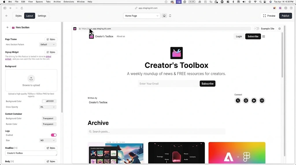 beehiiv Website